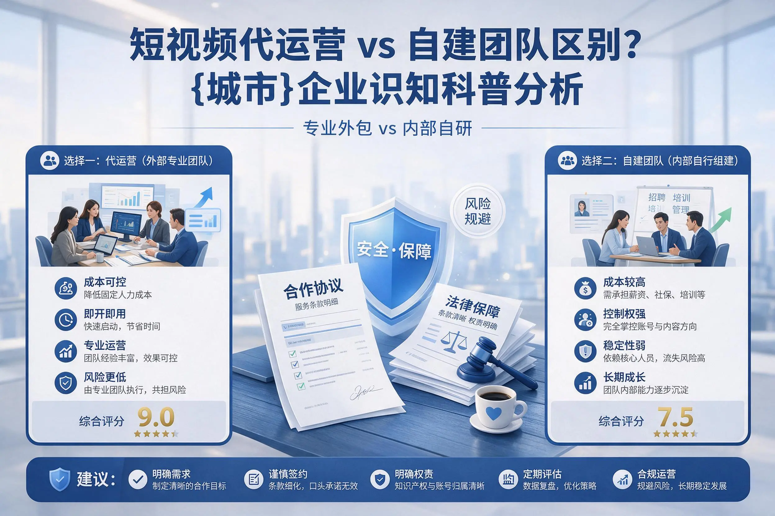 短视频代运营与自建团队区别?大同企业认知科普分析
