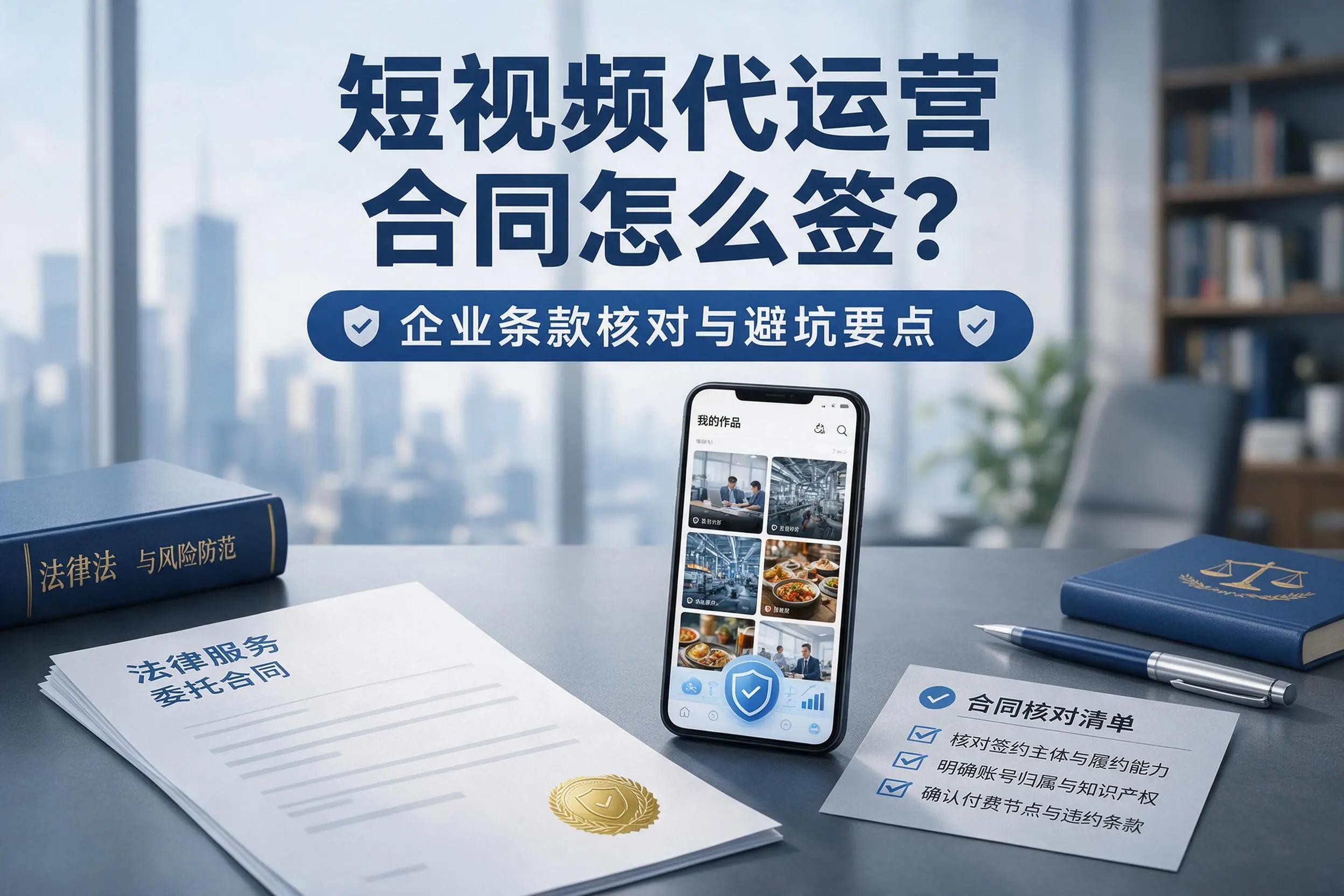 短视频代运营合同怎么签?大同企业条款核对与避坑要点