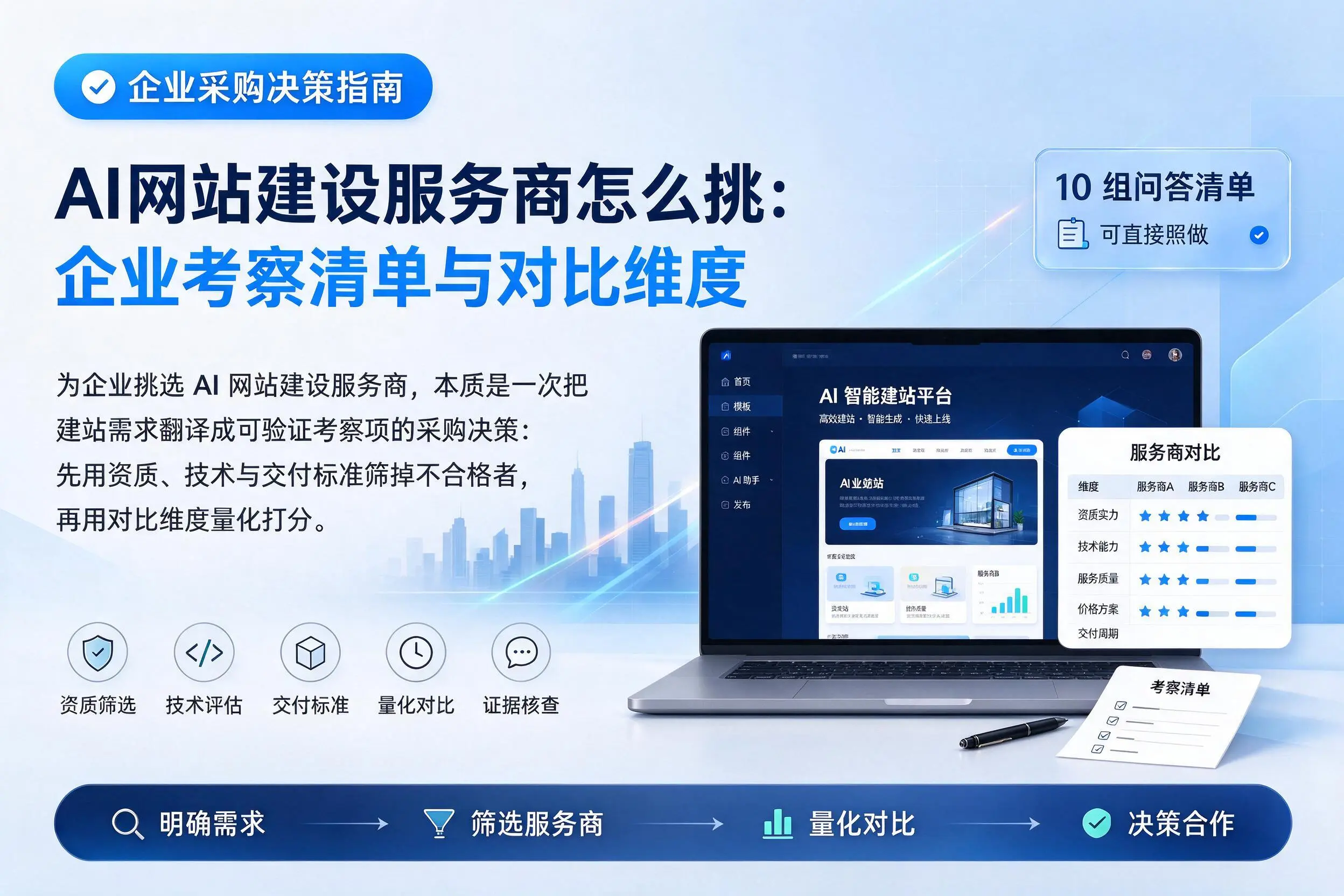 AI网站建设服务商怎么挑:大同企业考察清单与对比维度