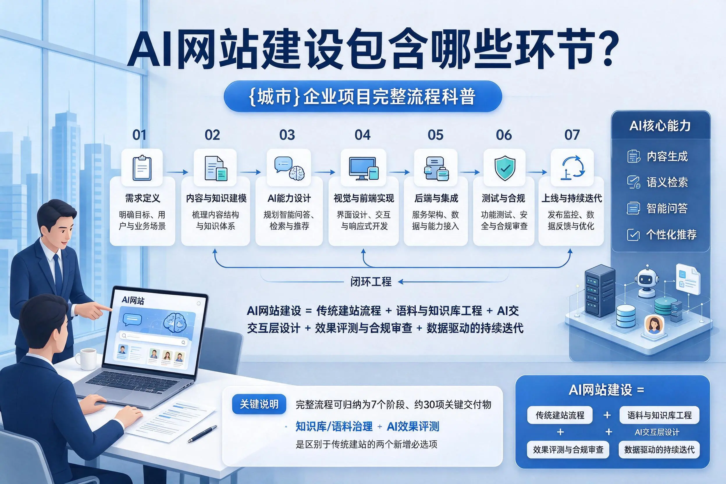 AI网站建设包含哪些环节？大同企业项目完整流程科普